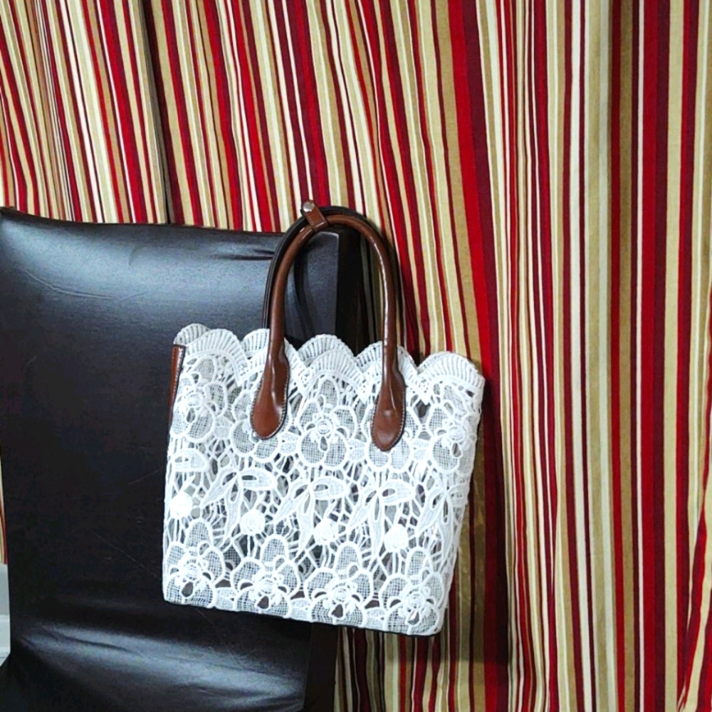 Women Lace Tote, Clear Handbag
